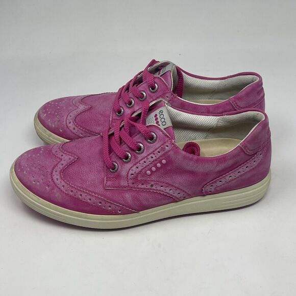 Ecco Hybrid 2 Spikeless Golf Shoes Womens 6 - 6.5 EU 37 Pink Leather Wingtip - Picture 4 of 16